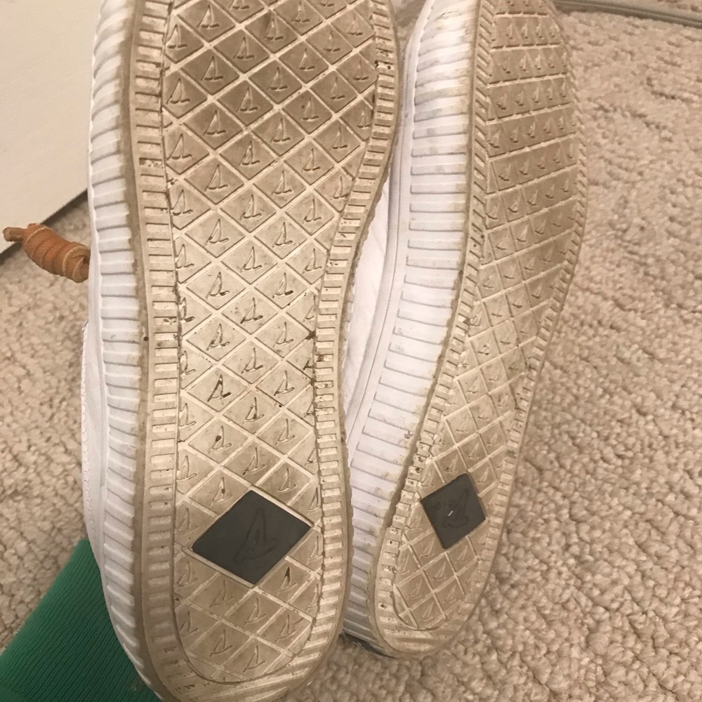 Sperry Leather Tennis Shoes White 6 - Picture 3 of 4